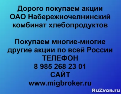 Покупка акций «Набережночелнинский комбинат хлебопродуктов» фото