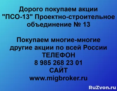 Покупка акций «ПСО-13 Проектно-строительное объединение фото