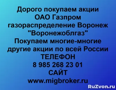 Покупка акций «Газпром газораспределение Воронеж» фото