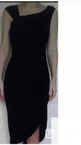 Платье футляр новое sisley 44 46 м черное сарафан вискоза ми фото