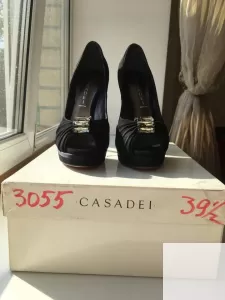 Туфли casadei италия новые размер 39 замшевые черные платфор фото 1