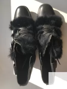 Ботинки новые мужские зима кожа черные 43 размер сапоги внут фото 2