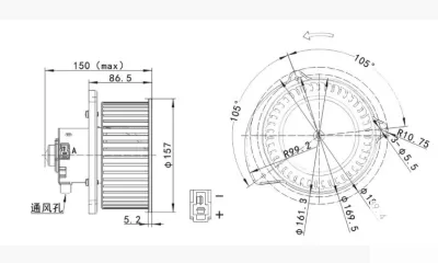 Мотор отопителя для Hitachi ZAX200-3 ZAX240-3 ZAX330-3 фото