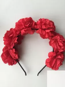 Ободок на волосы в стиле dolce gabbana красный цветы розы фото 7
