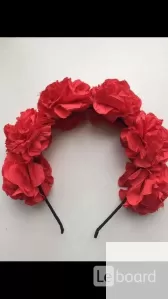 Ободок на волосы в стиле dolce gabbana красный цветы розы фото 2