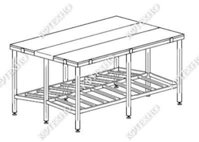 Стол разделочный на 6 рабочих мест 2900х1500х860мм КФТЕХНО ( фото